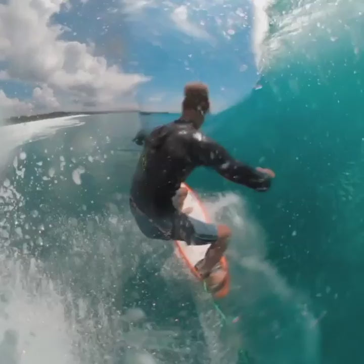Third person Shoulder mount for GoPro Max and 360video: surfing, dylan lightfoot